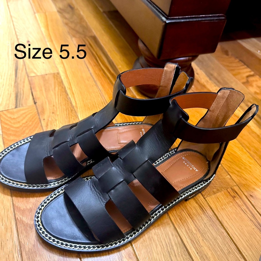 Givenchy black gladiator sandals size 5.5